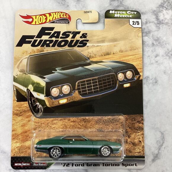 Hot Wheels Other - Hot Wheels Fast Furious 1972 Ford Gran Torino Sport New 2/5 Motor City Muscle